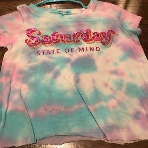 Cropped Tie-Dye Saturday State of Mind Tee